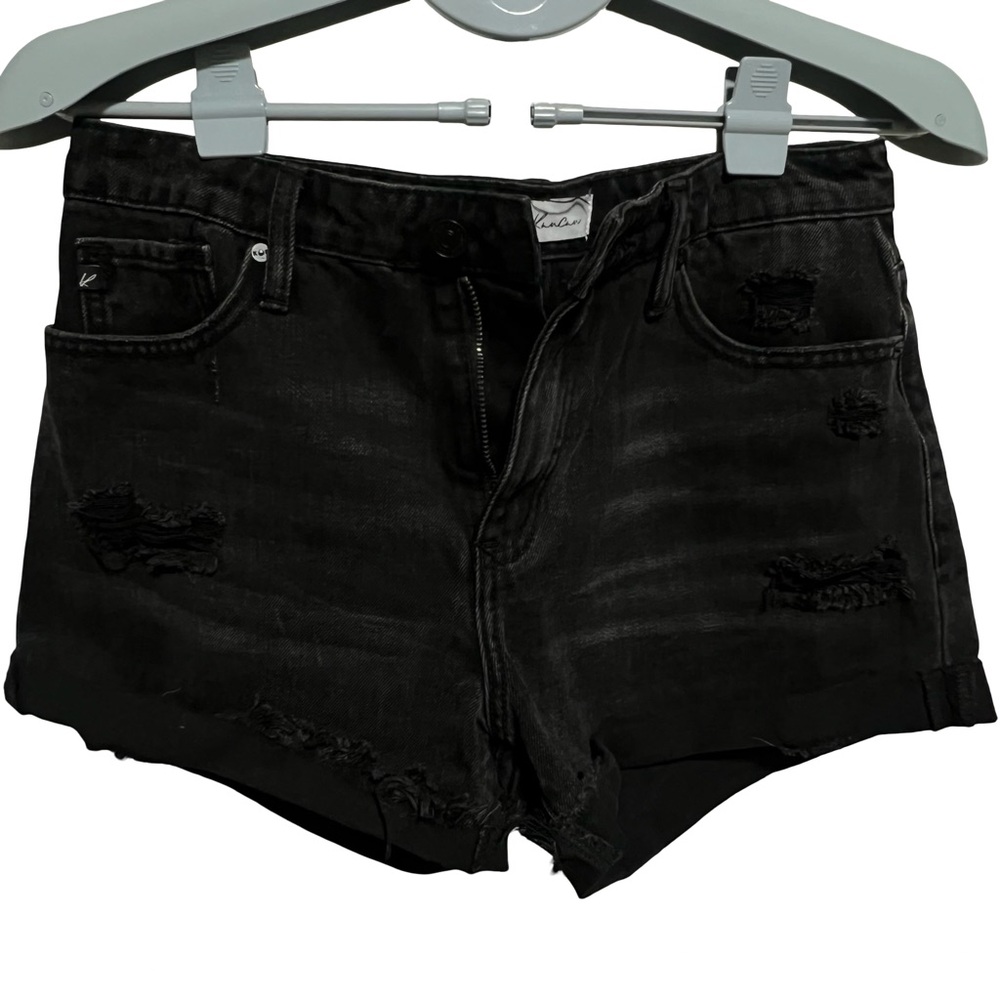 KanCan Black Distressed Jean Shorts